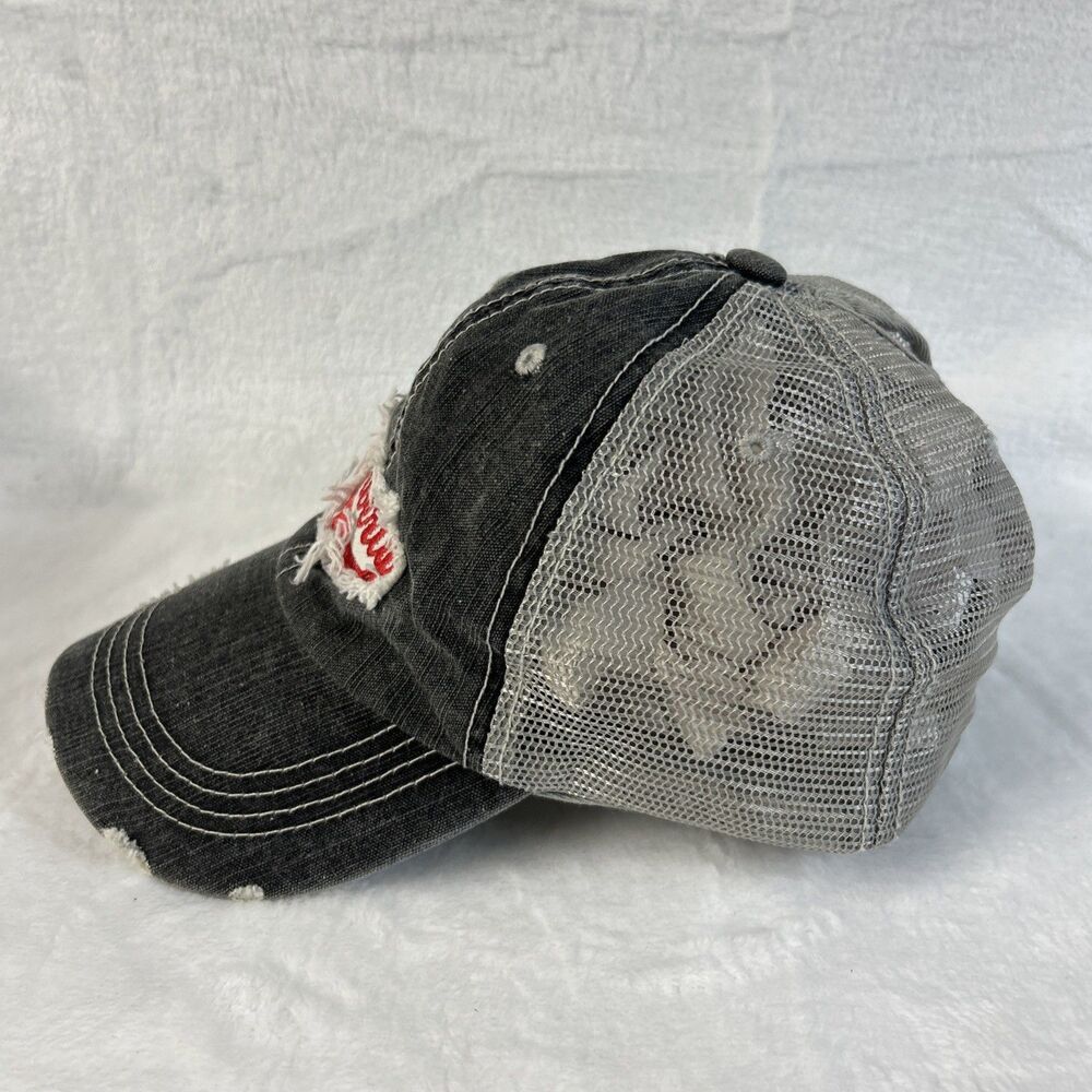 Kimberly Womens Distressed Gray Hat Adjustable Ball Cap Baseball - Picture 5 of 9